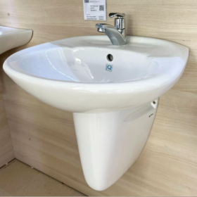 Ảnh thật Chậu Rửa Lavabo Inax L-284V Treo Tường Kèm Chân Chậu Ngắn L-284VC