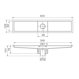 Bản vẽ kỹ thuật Phễu Thoát Sàn INAX PBFV-600