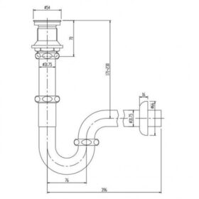 Bản vẽ kỹ thuật của bộ xả thải chữ P LF105PL