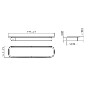 Bản vẽ kích thước Kệ gương INAX KFS-949VB cao cấp dòng S Series