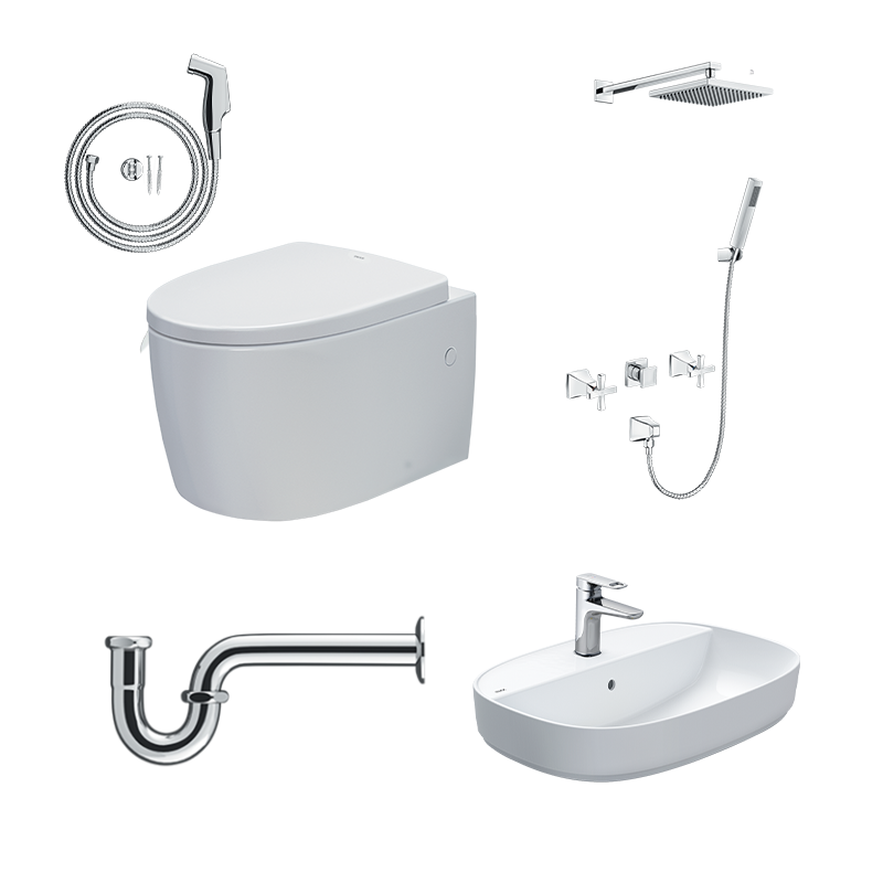 Combo thiết bị vệ sinh INAX AC-952VN Signature 2 âm tường đẳng cấp